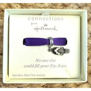 Connections From Hallmark Stainless Steel Flip Flop Star Crystal Dangle Bead
